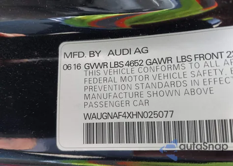 2017 Audi A4 2.0T Premium z USA, uszkodzony, nr VIN WAUGNAF4XHN025077